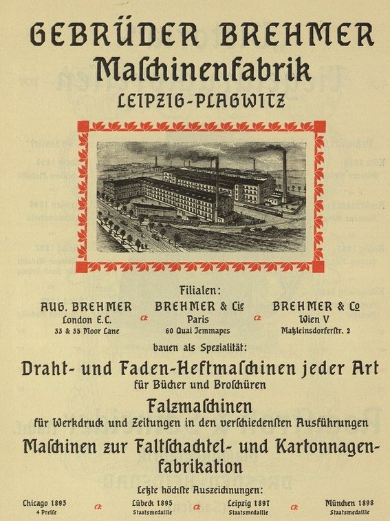Gebrüder Brehmer Maschinenfabrik  Katalog der Leipziger Industriekultur